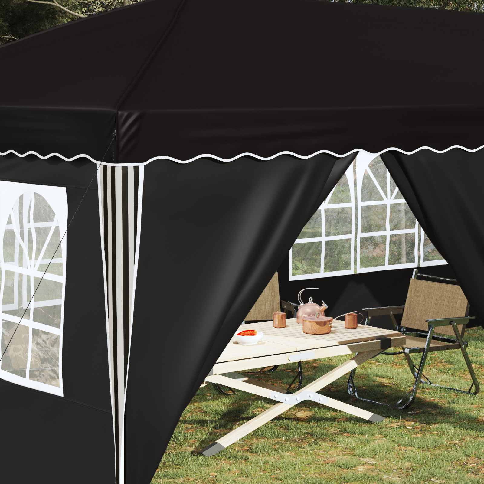 Pop-up Partyzelt 575 x 290 x 245 cm Creme