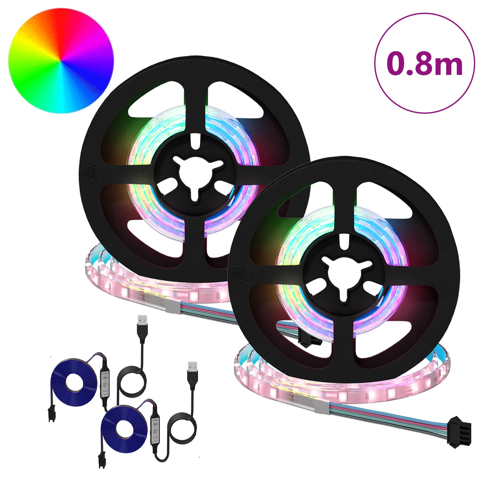 LED Streifen 2 pcs Schwarz und Transparent 3000 mm