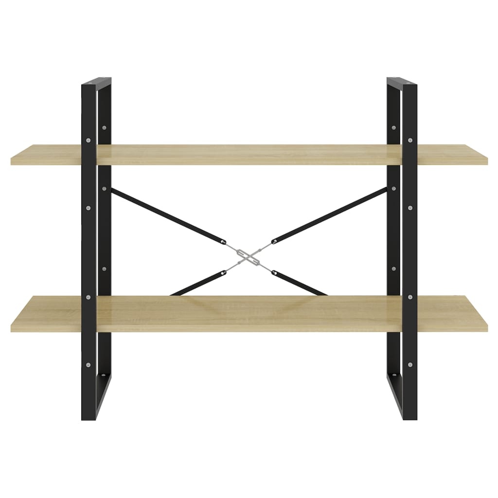 Bücherregal 2 Fächer Weiß 100x30x70 cm Holzwerkstoff