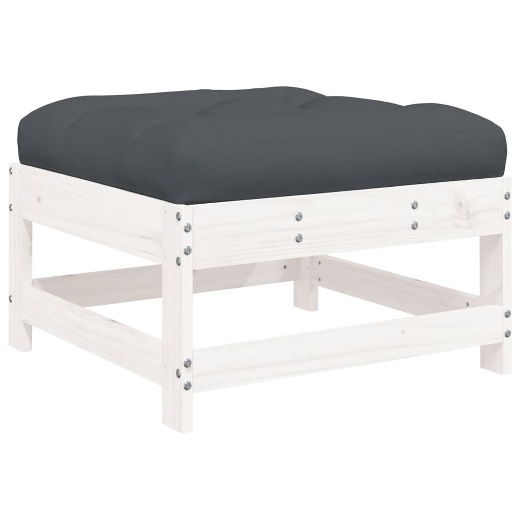 10-tlg. Garten-Lounge-Set mit Kissen Schwarz Massivholz