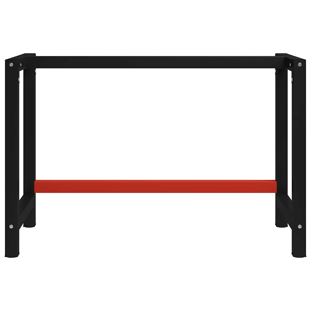 Werkbankgestell Metall 80x57x79 cm Schwarz und Rot