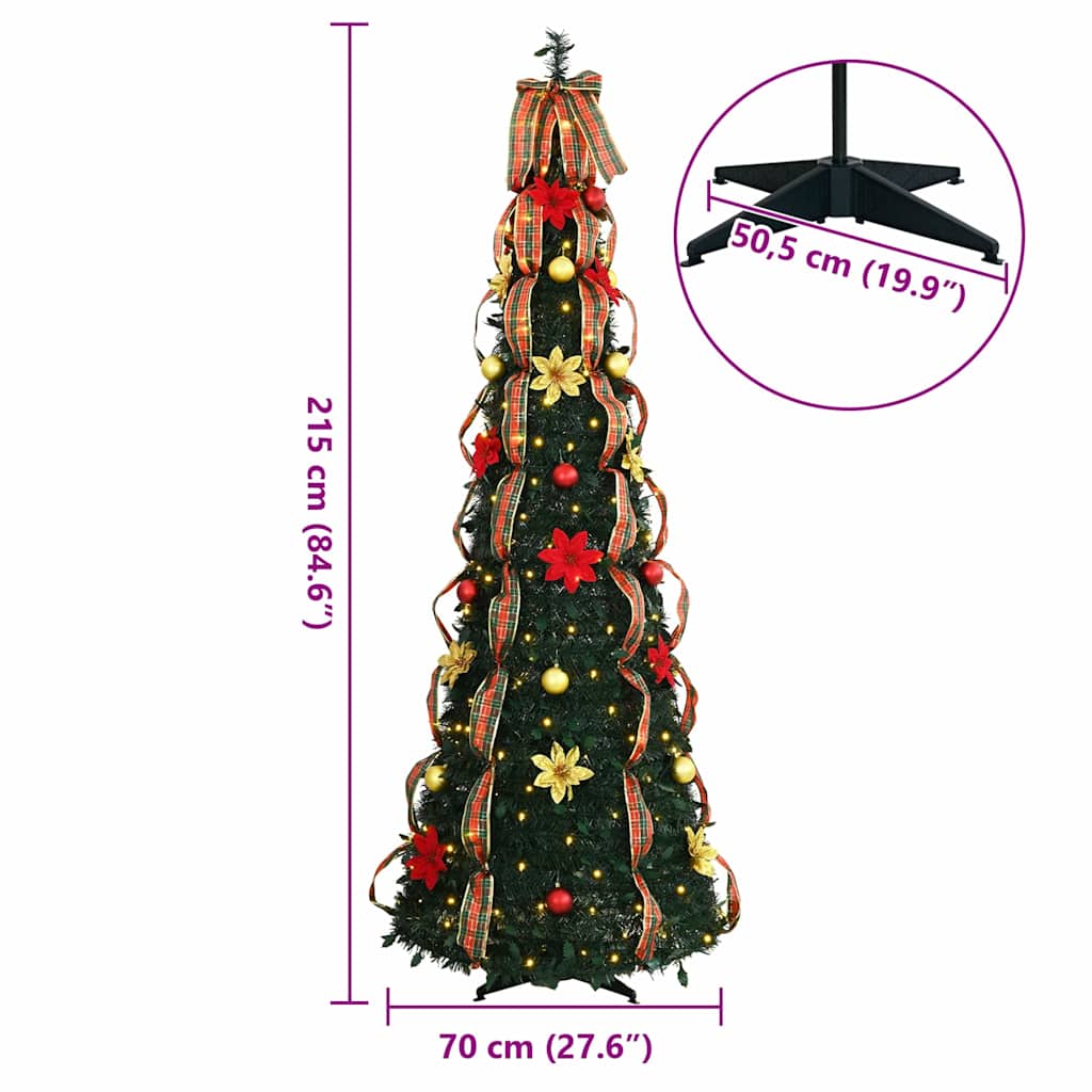 Künstlicher Weihnachtsbaum mit 50 LEDs Grün 125 cm PVC
