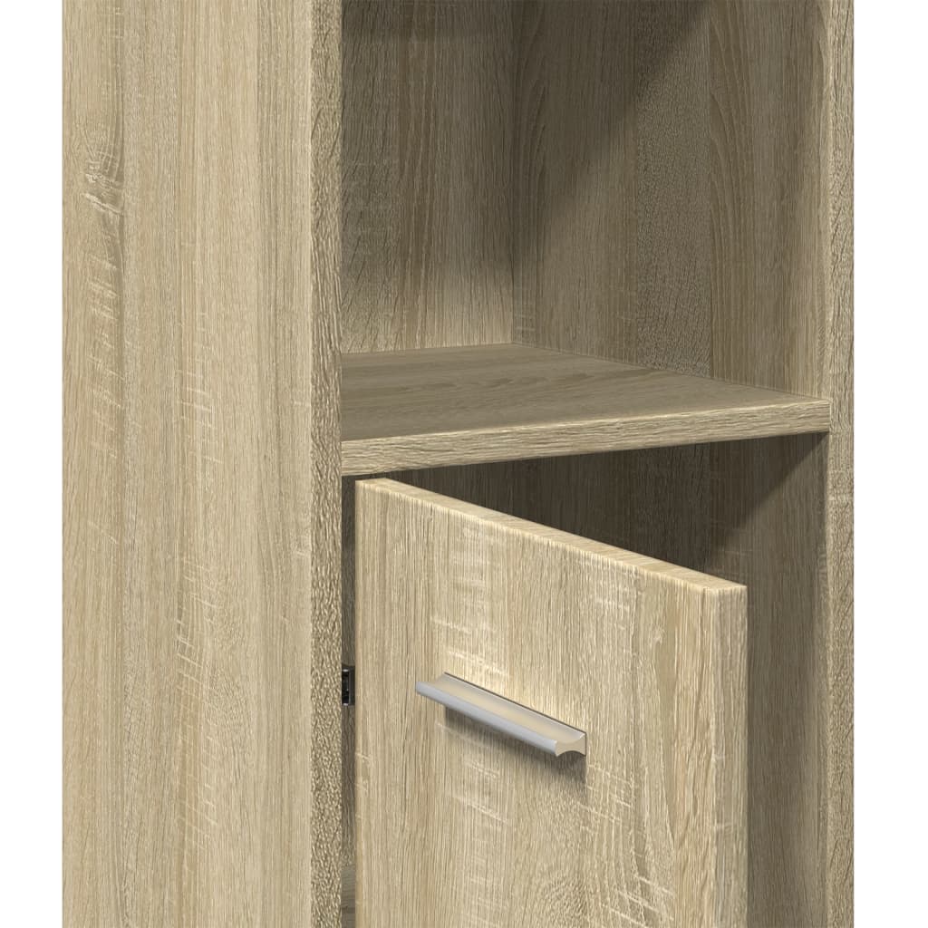 Badezimmerschrank Weiß 30x30x183,5 cm Holzwerkstoff