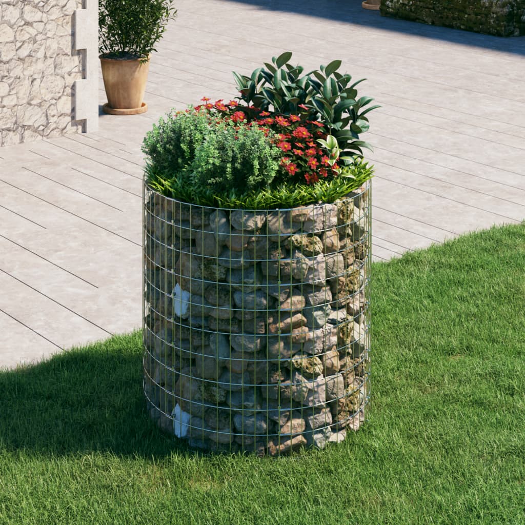 Gabionen-Säule Rund Verzinkter Stahl Ø50x50 cm