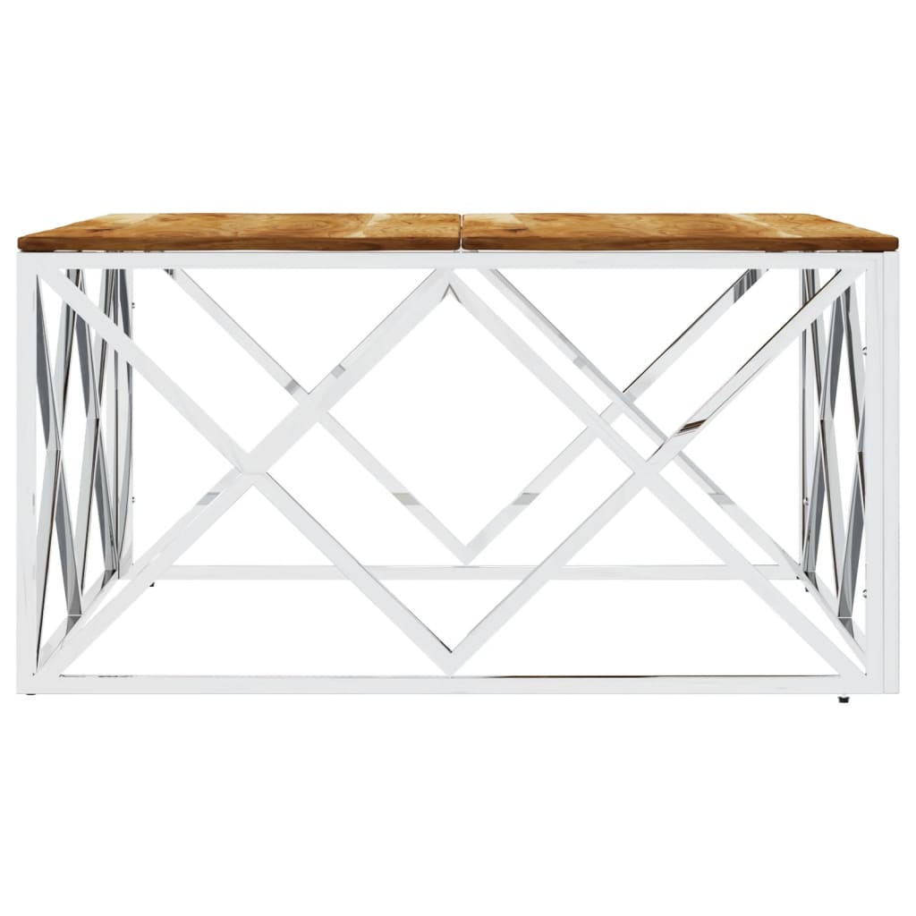 Couchtisch 80x80x40 cm Edelstahl und Glas