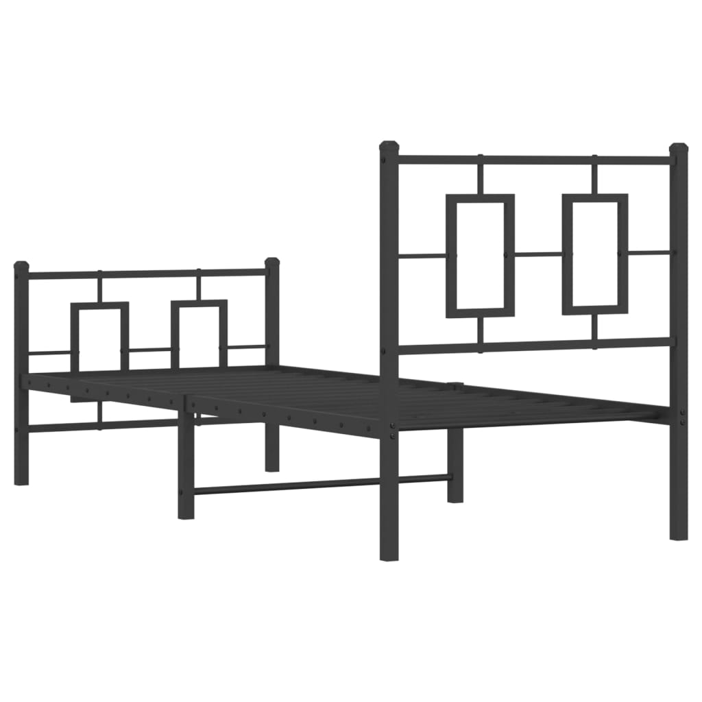 Bettgestell mit Kopf- und Fußteil Metall Weiß 180x200 cm