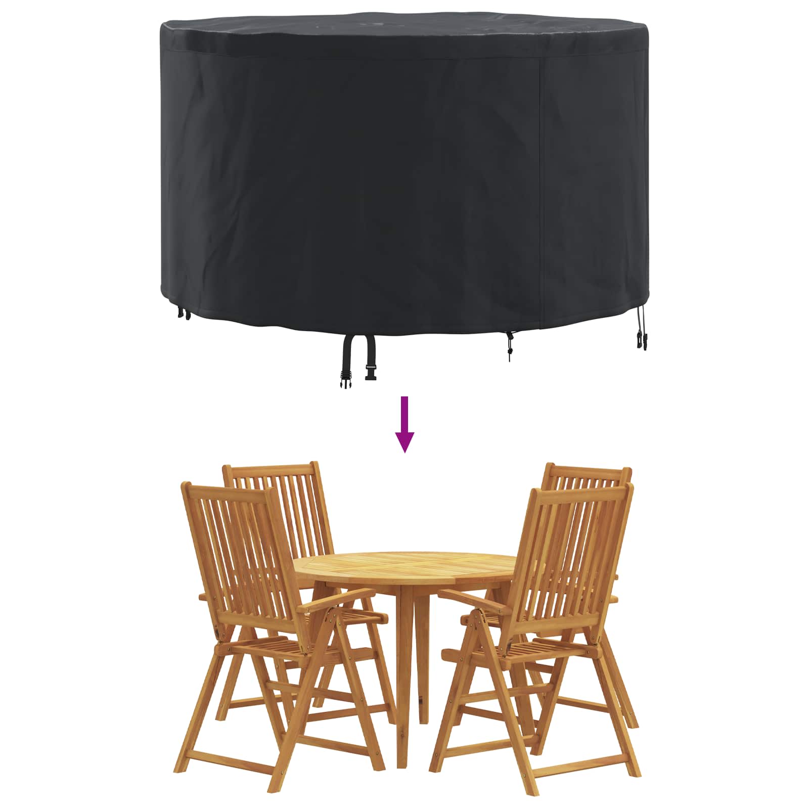 Möbelbezug Schwarz 102 x 102 x 71 cm 210D Oxford Stoff
