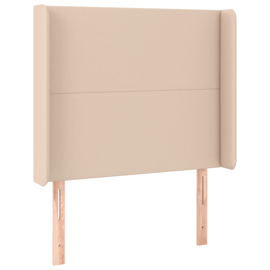Kopfteil mit Ohren Creme 83x16x78/88 cm Kunstleder