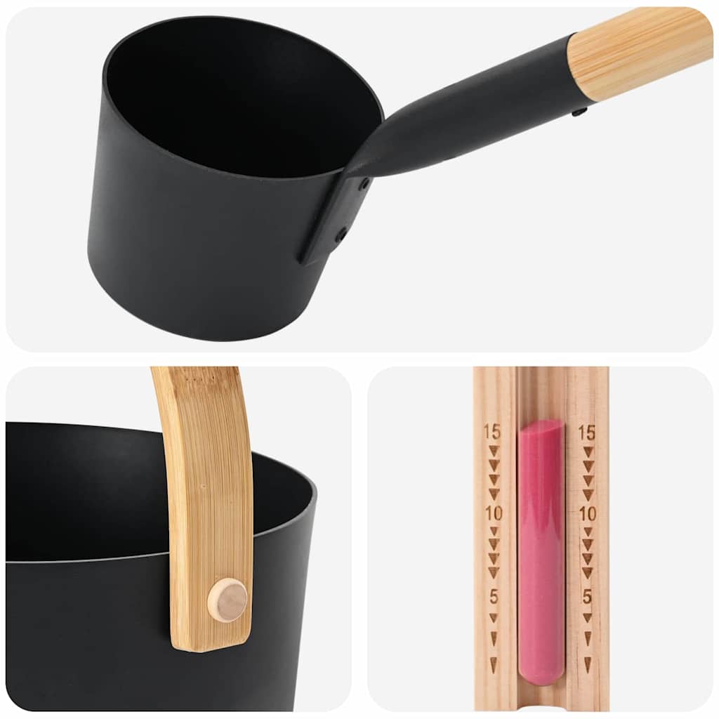 Sauna Zubehör Set 2 pcs Schwarz