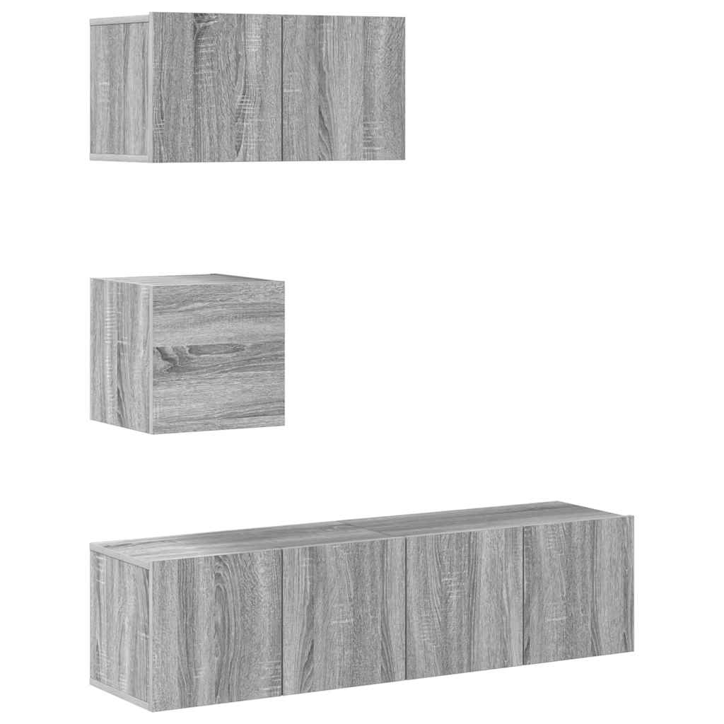 4-tlg. TV-Schrank-Set Sonoma-Eiche Holzwerkstoff