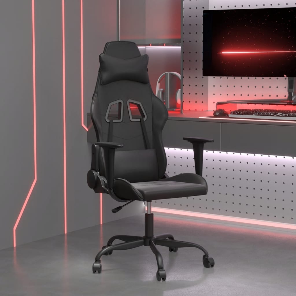 Gaming-Stuhl mit Massagefunktion Schwarz und Rot Kunstleder