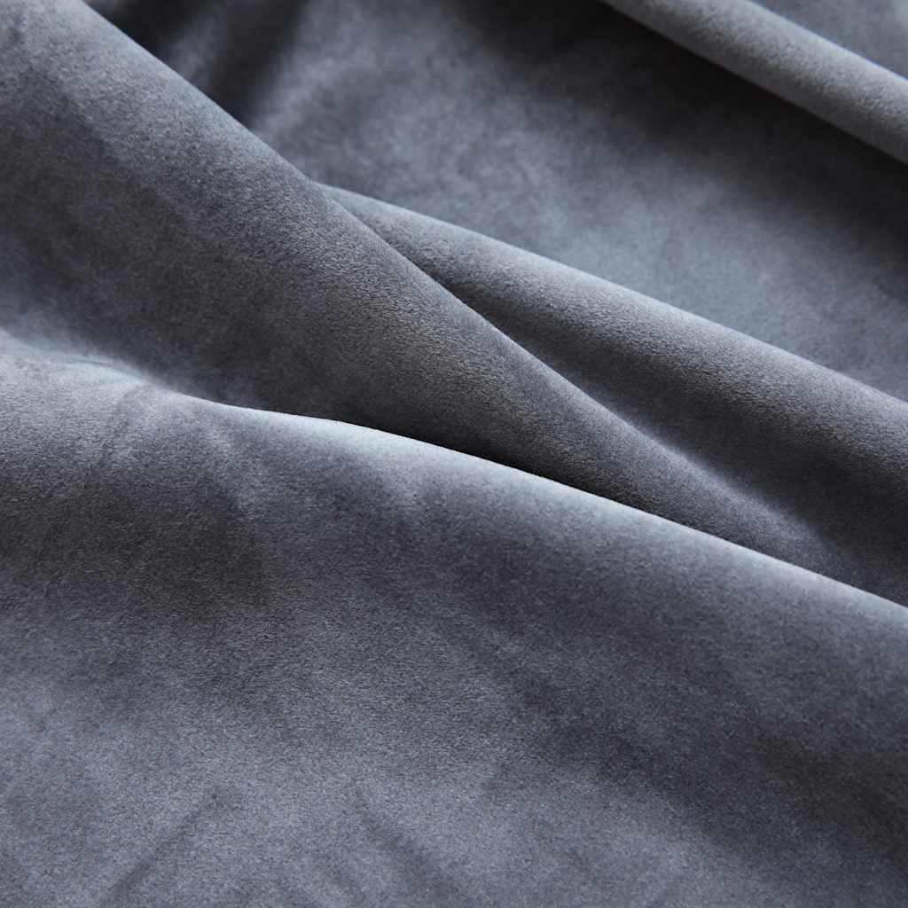 Verdunkelungsvorhänge mit Ösen 2 Stk. Samt Schwarz 140x175 cm