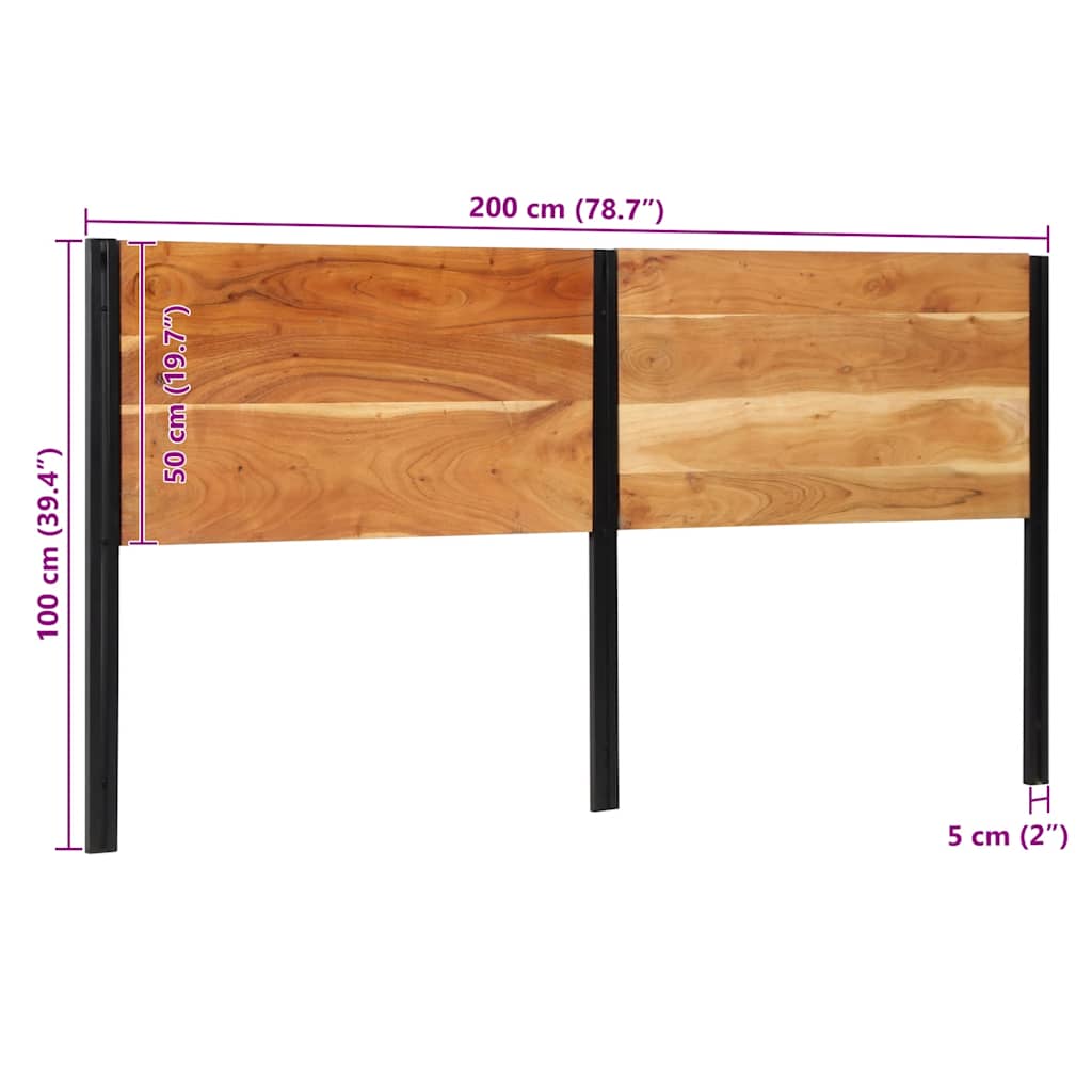 Kopfteil 100 cm Massivholz Mango und Eisen