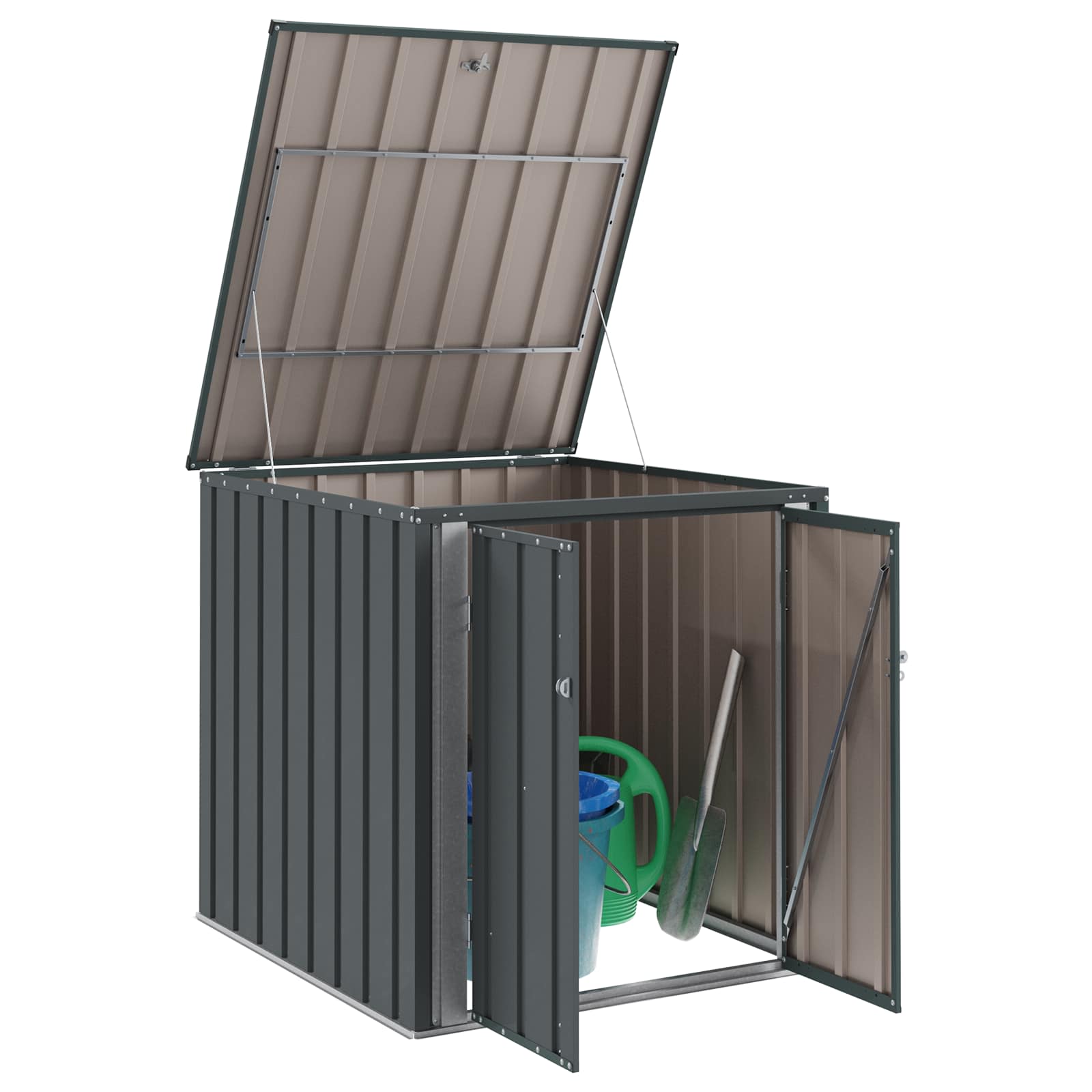 Gartenlagerbox Schwarz 101,5 x 57 x 100,5 cm Stahl