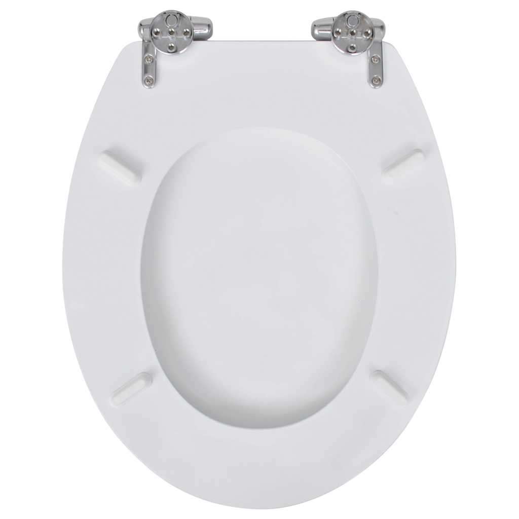 Toilettensitz MDF Deckel Schlichtes Design Weiß