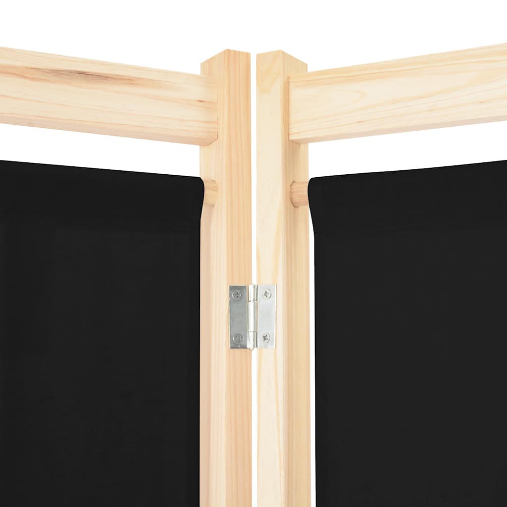 5-teiliger Raumteiler Creme 200 x 170 x 4 cm Stoff