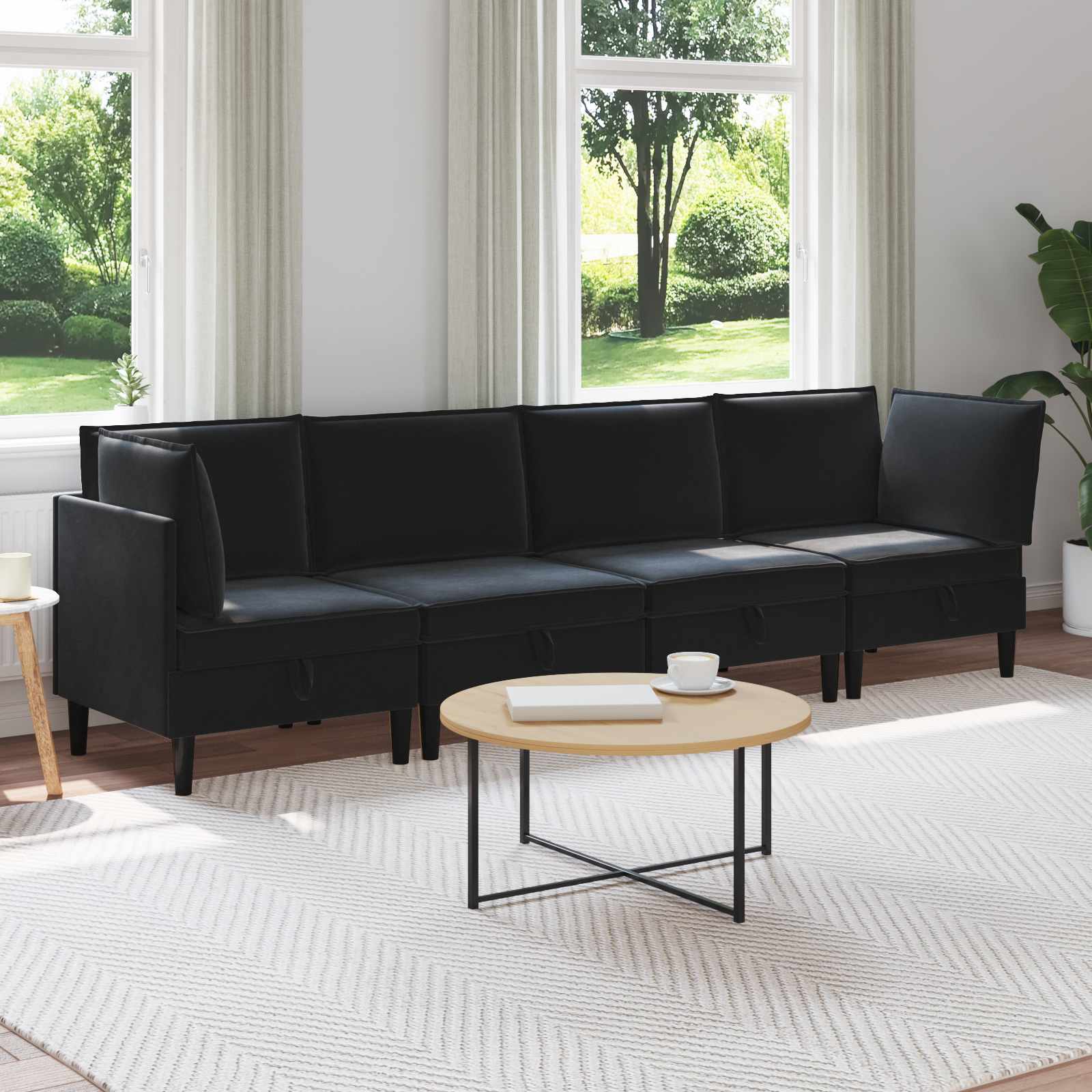 Wohnzimmergarnitur mit Kissen mit Speicher 3 pcs Hellgrau Samt