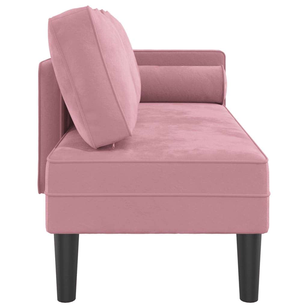 Chaiselongue mit Kissen Blau Samt