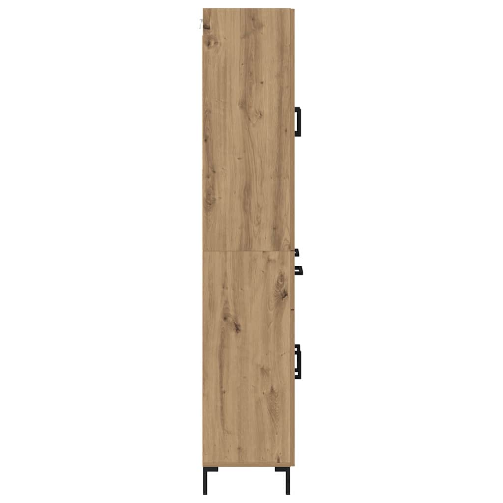 Highboard Betongrau 69,5x34x180 cm Holzwerkstoff