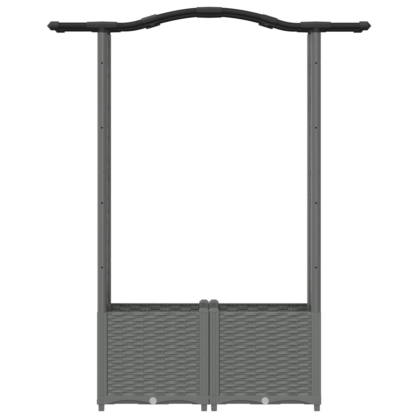 Hochbeet mit Rankgitter und Dach Braun 124 x 40 x 123 cm PP