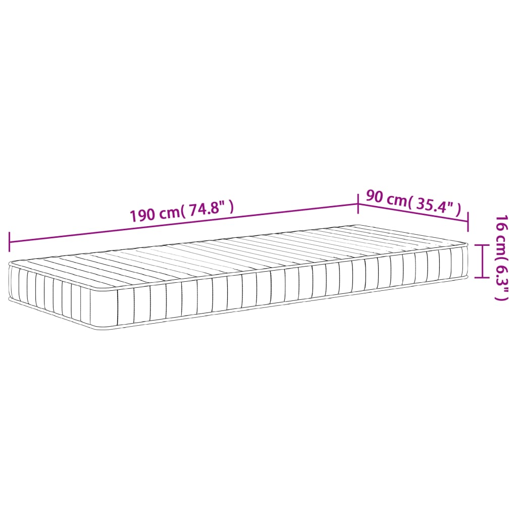 Matratze Schaumstoff Mittelweich 80x200 cm