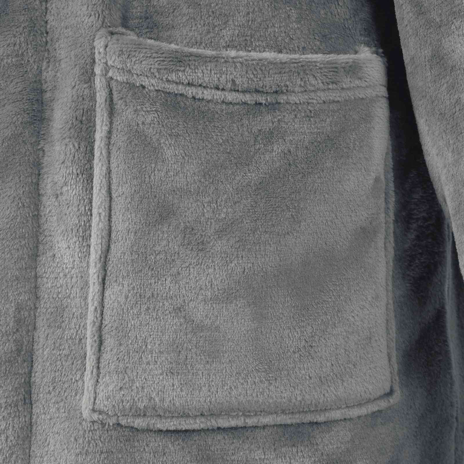 Bademantel ohne Kapuze Beige S Flanell