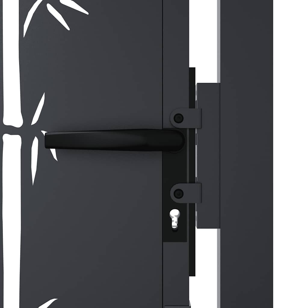 Gartentor Anthrazit 100x75 cm Stahl Bambus-Design