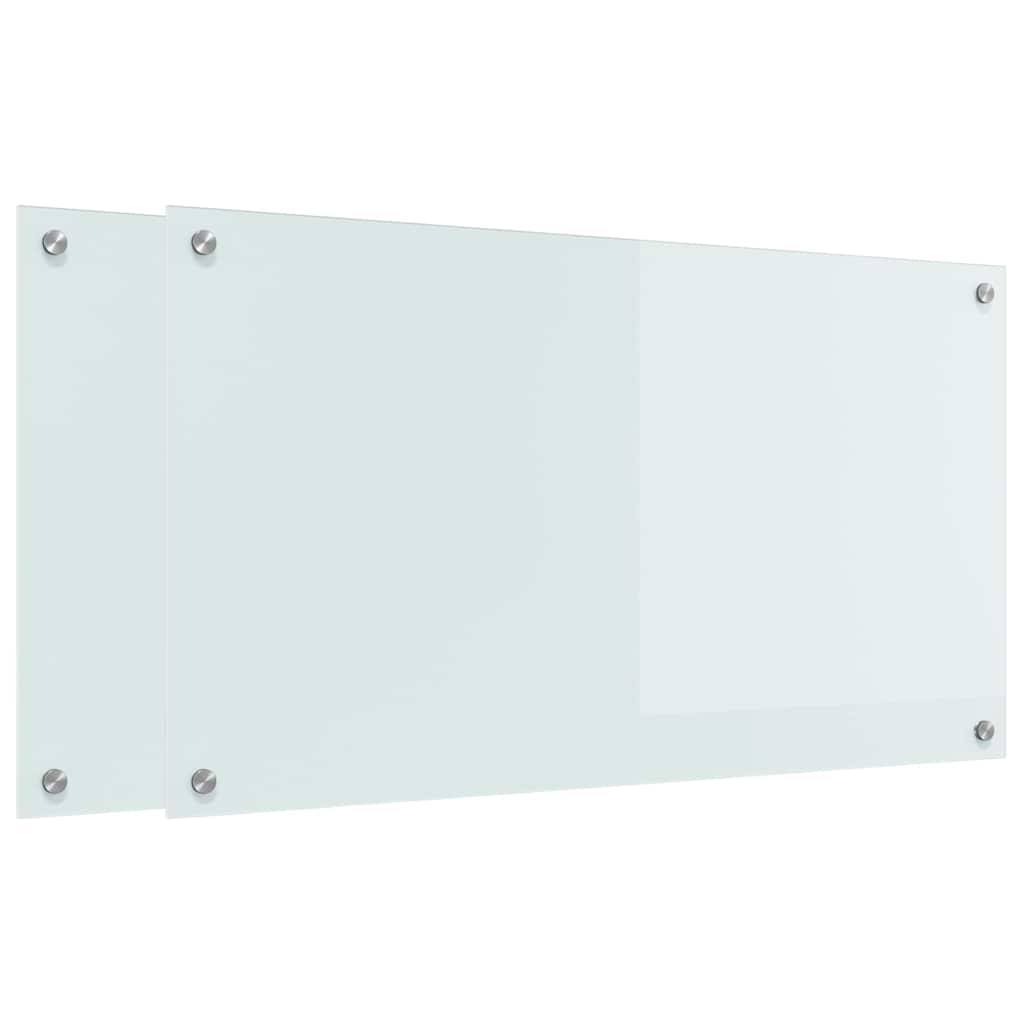 Küchenrückwand 2 pcs Weiß 70 x 40 cm Gehärtetes Glas