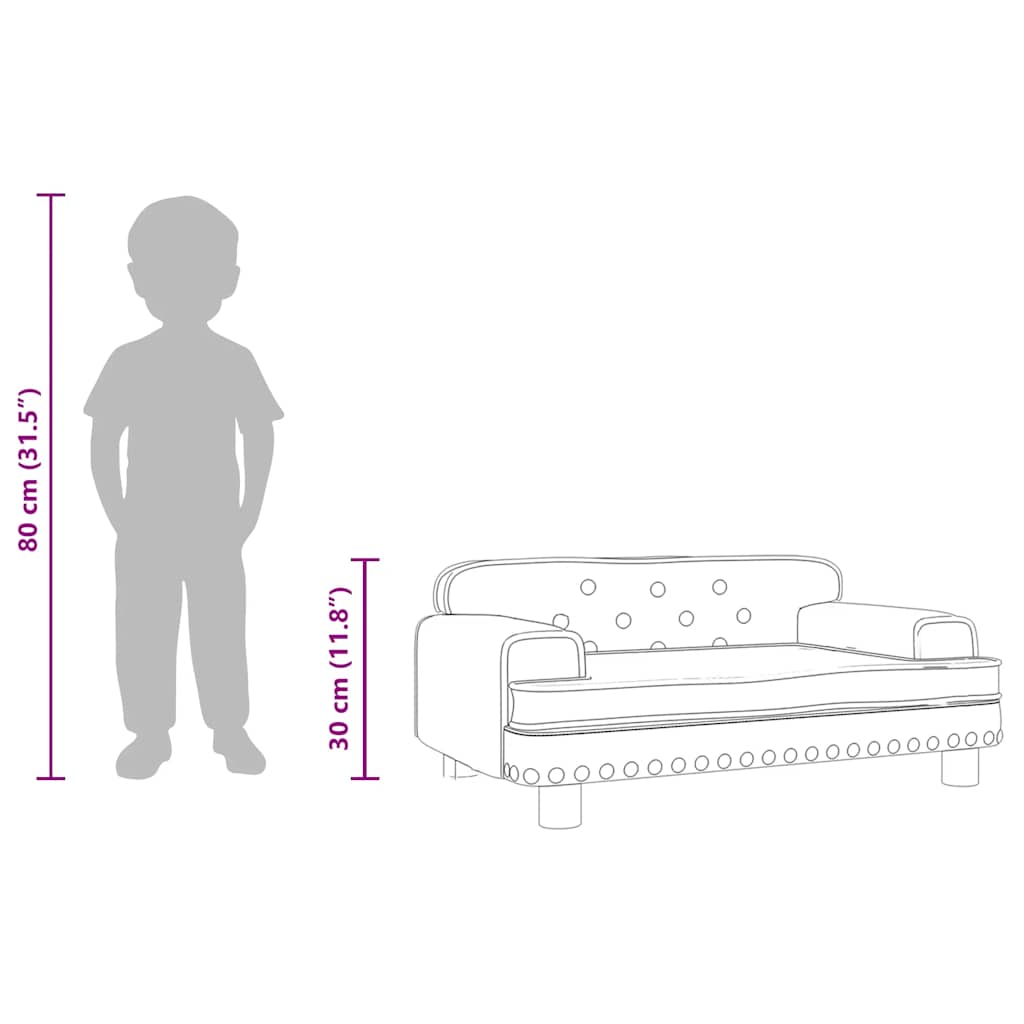 Kindersofa Schwarz 90x53x30 cm Kunstleder