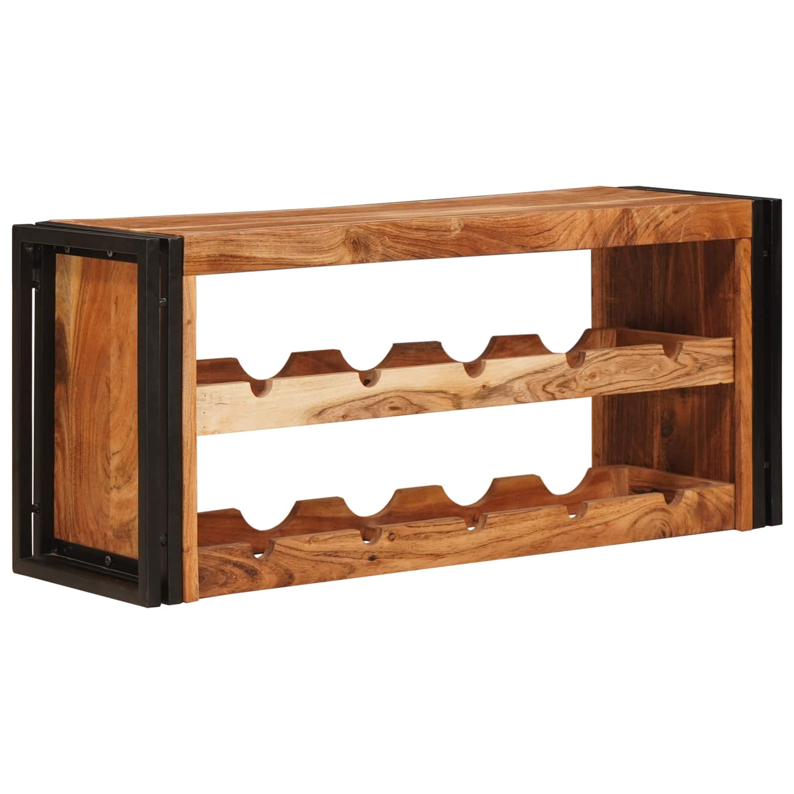 Weinregal Braun 60 x 45 x 33 cm Massives grobes Mangoholz