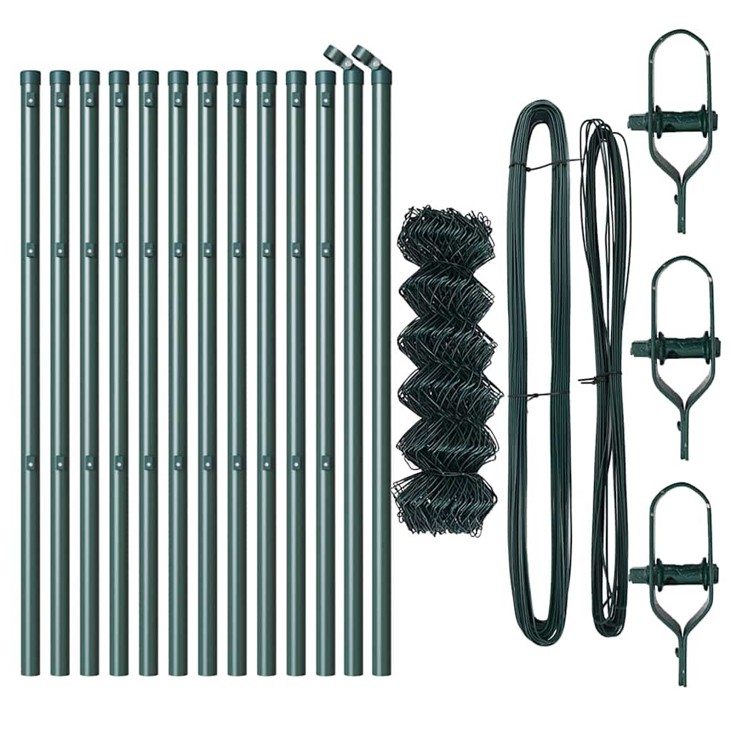 Outdoor Kettenglied-Zaun Erdfixierung 10 x 0,4 m Grün Netz