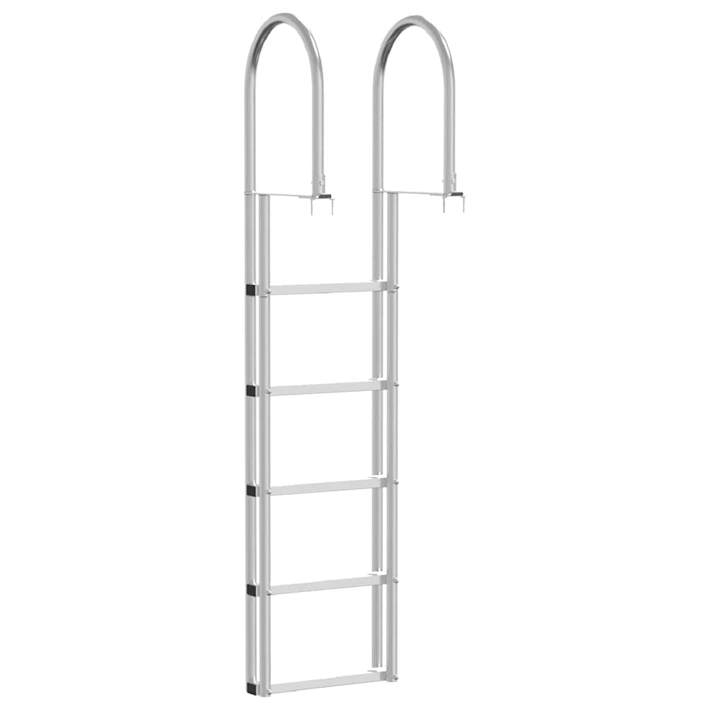 3-Stufen Dockleiter Silber 45 x 11,5 x 134 cm Aluminium