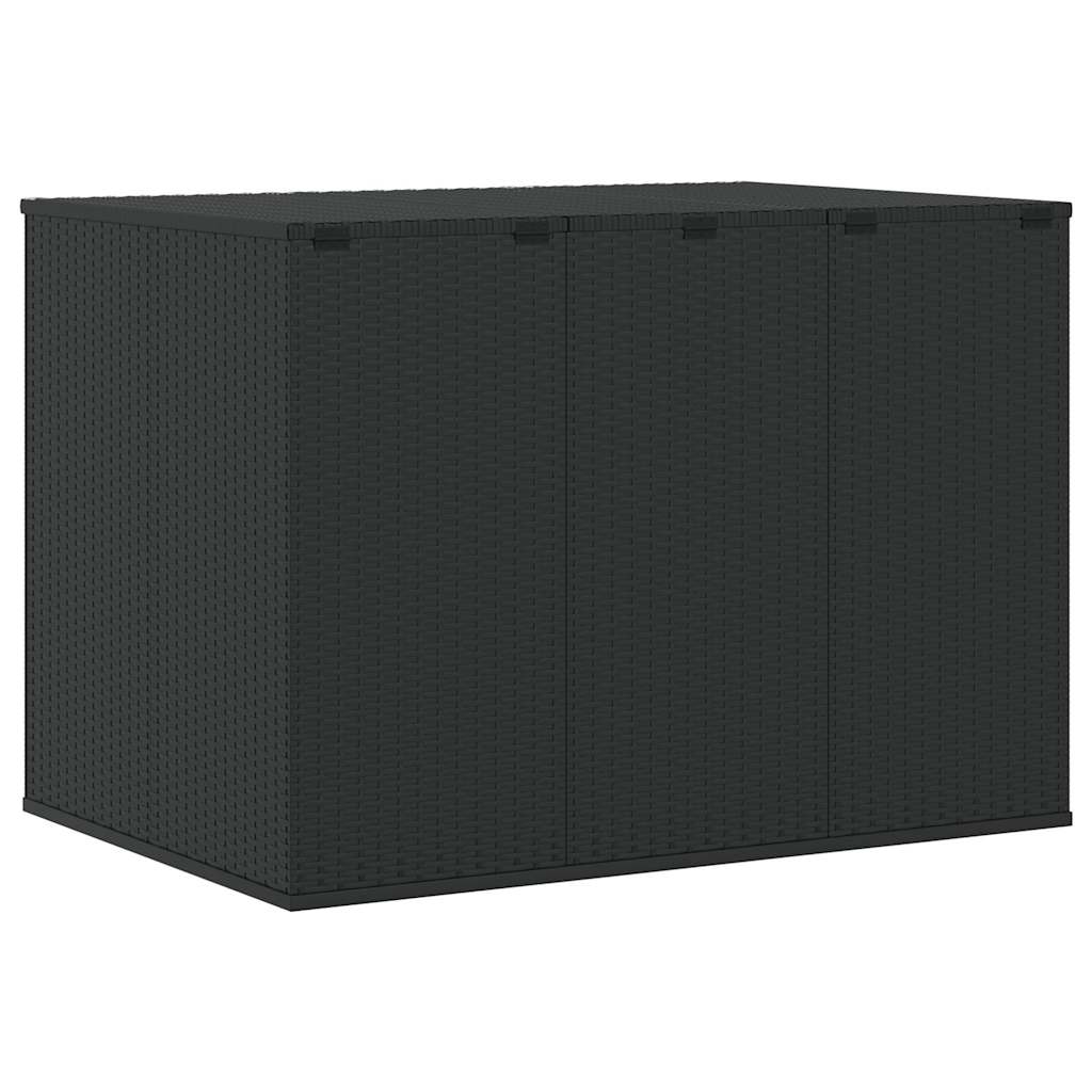 Garten-Kissenbox PE Rattan 100x49x103,5 cm Schwarz