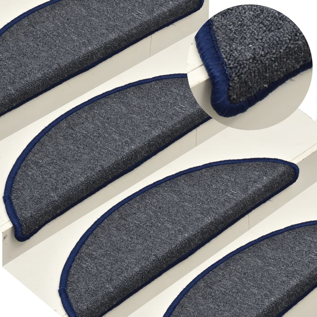 Stufenmatten 15 Stk. 56x17x3 cm Anthrazit Halbrund