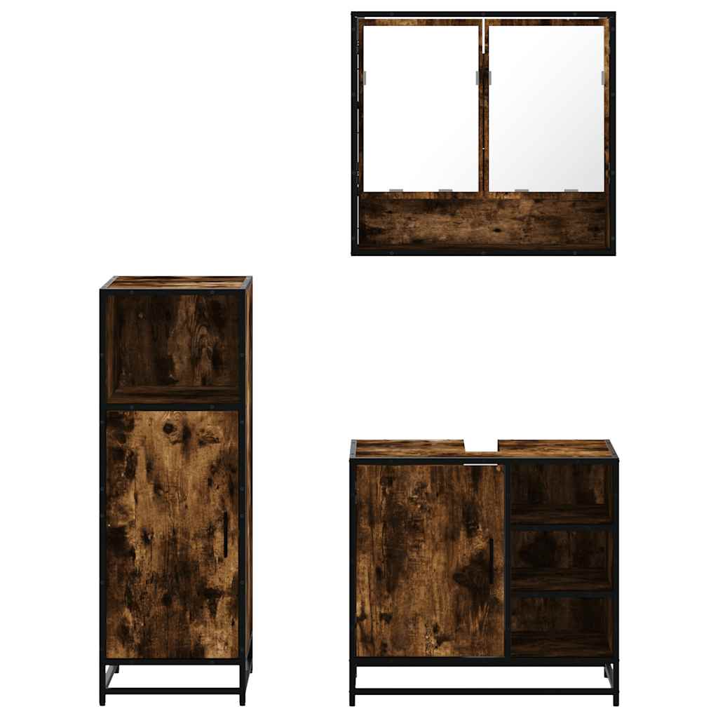 3-tlg. Badmöbel-Set Sonoma-Eiche Holzwerkstoff