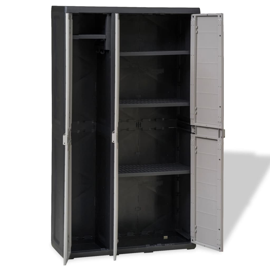 Gartenschrank mit 4 Böden Schwarz
