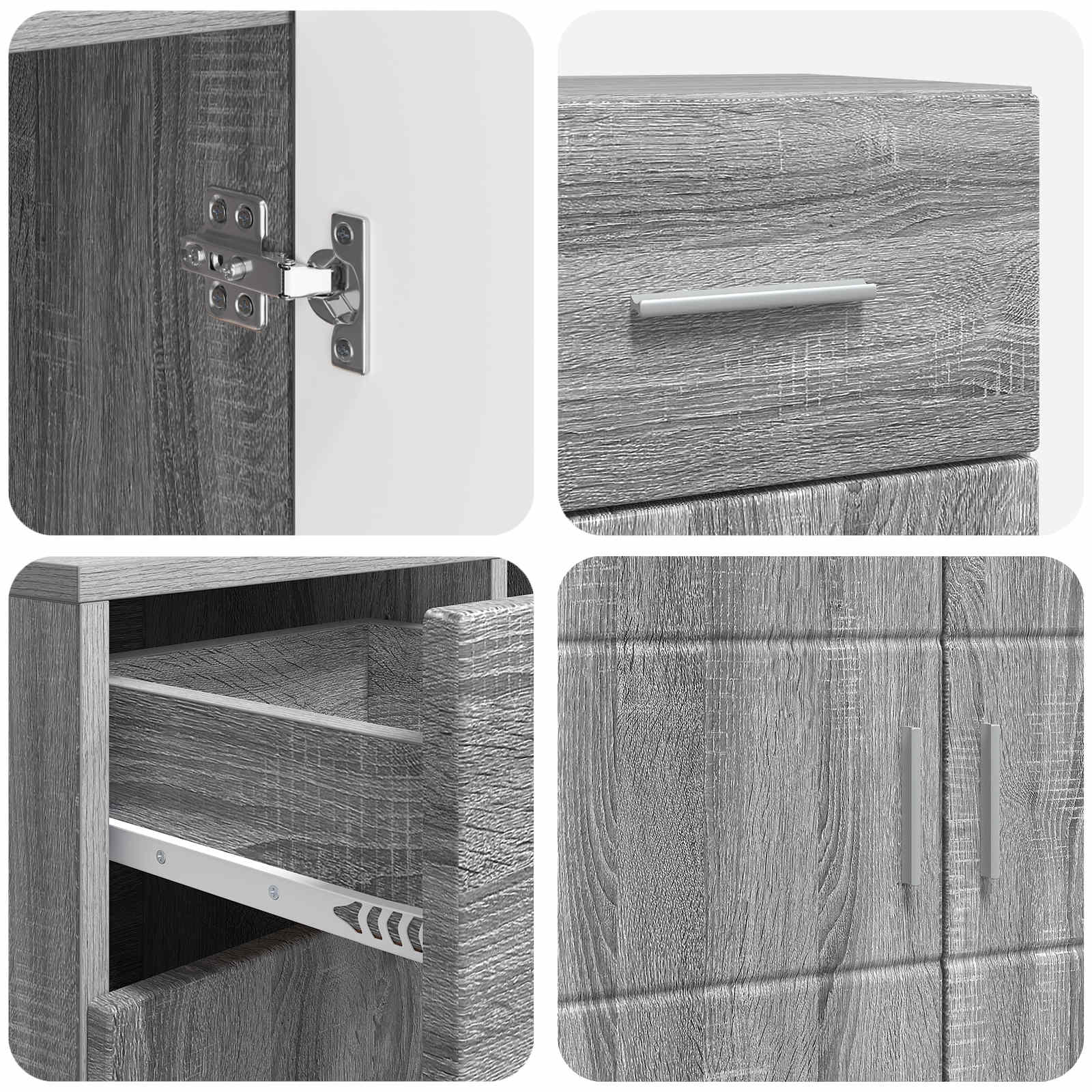Highboard mit Regal FLORIN Weiß 60 x 35 x 182 cm Holzwerkstoff