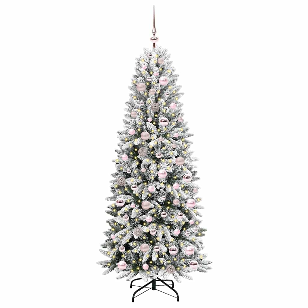 Künstlicher Weihnachtsbaum mit 150 LEDs mit Ständer Weiß 120 cm
