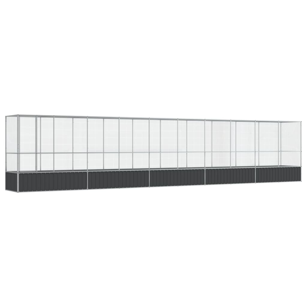 Voliere Silbern 210,5x107x212 cm Stahl