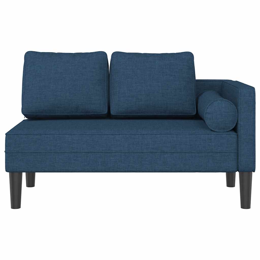 Chaiselongue mit Kissen Hellgrau Stoff