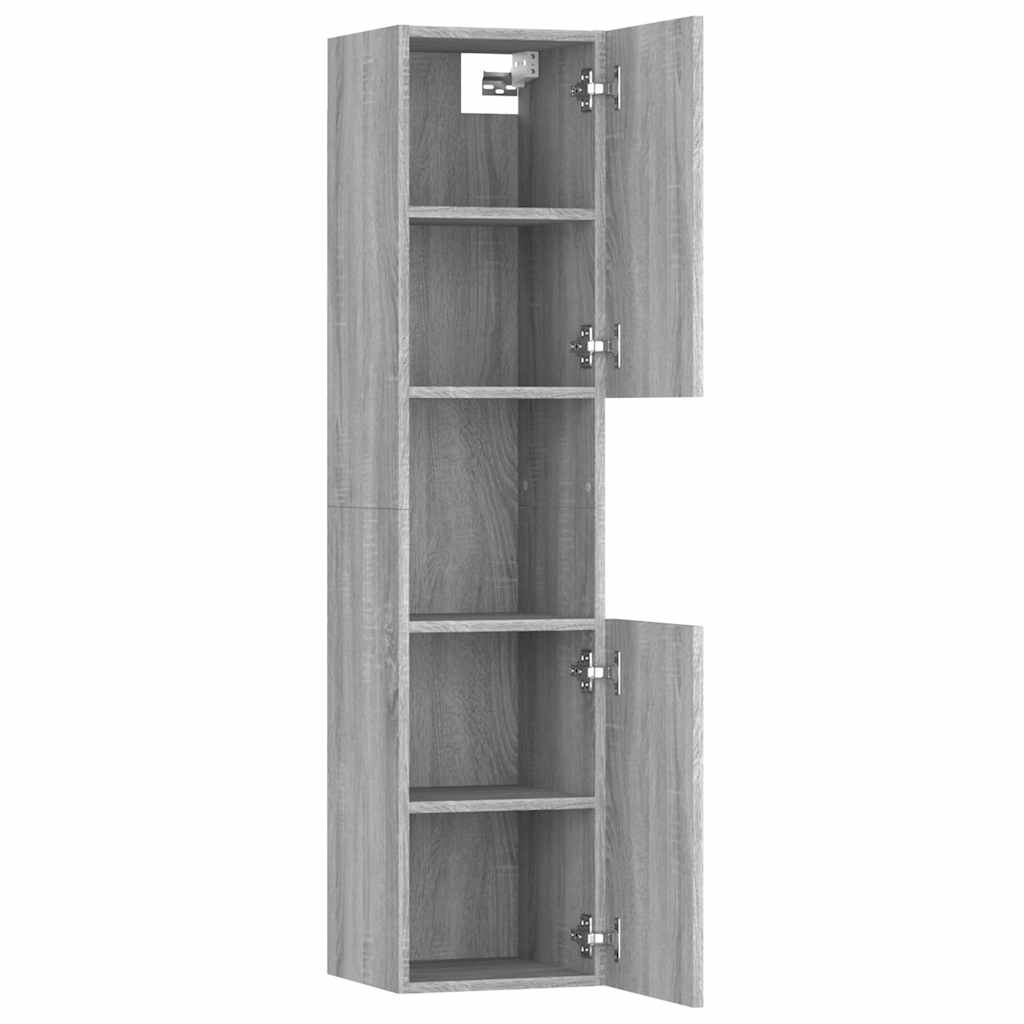Badezimmerschrank Weiß 30x30x130 cm Holzwerkstoff