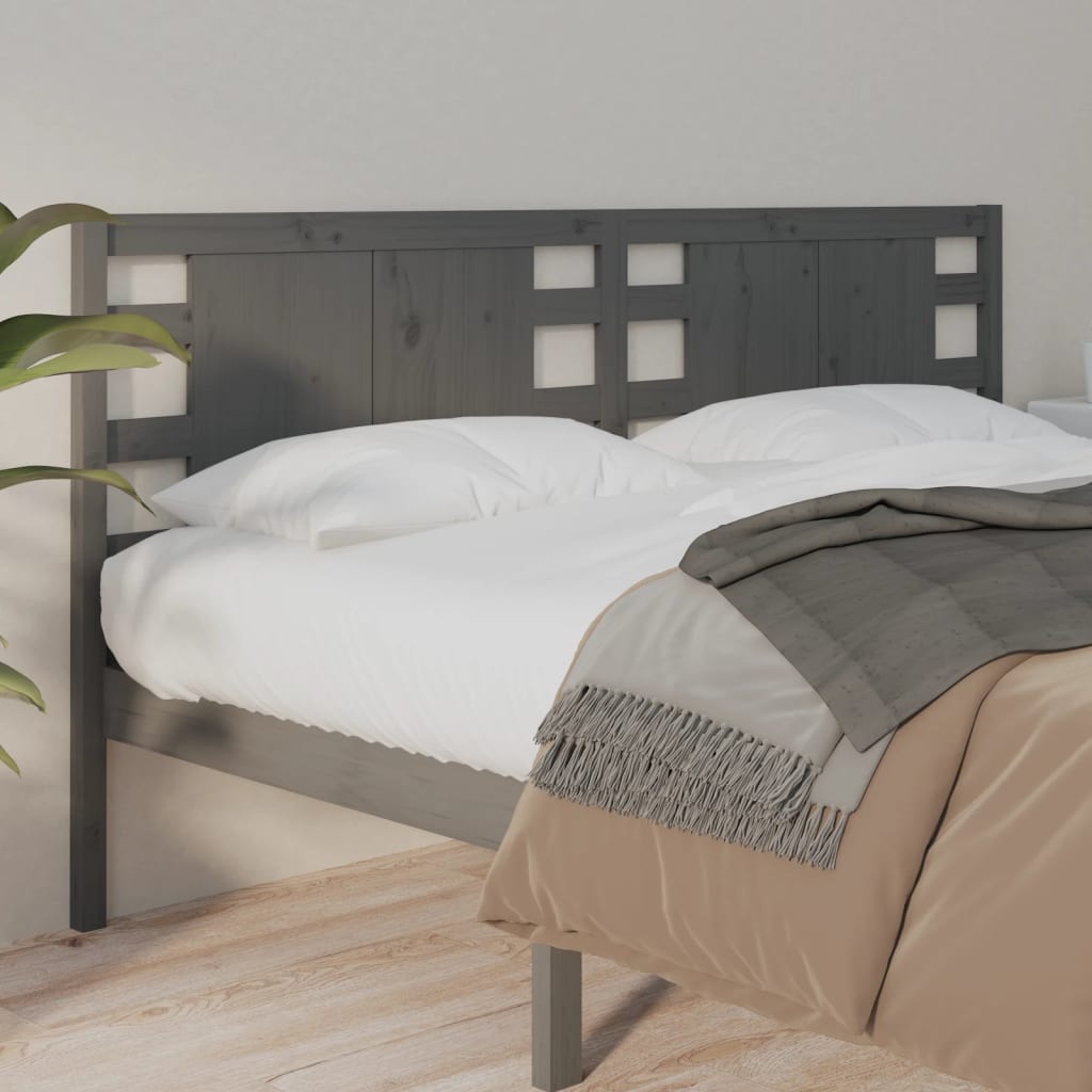 Kopfteil Grau 81x4x100 cm Massivholz Kiefer