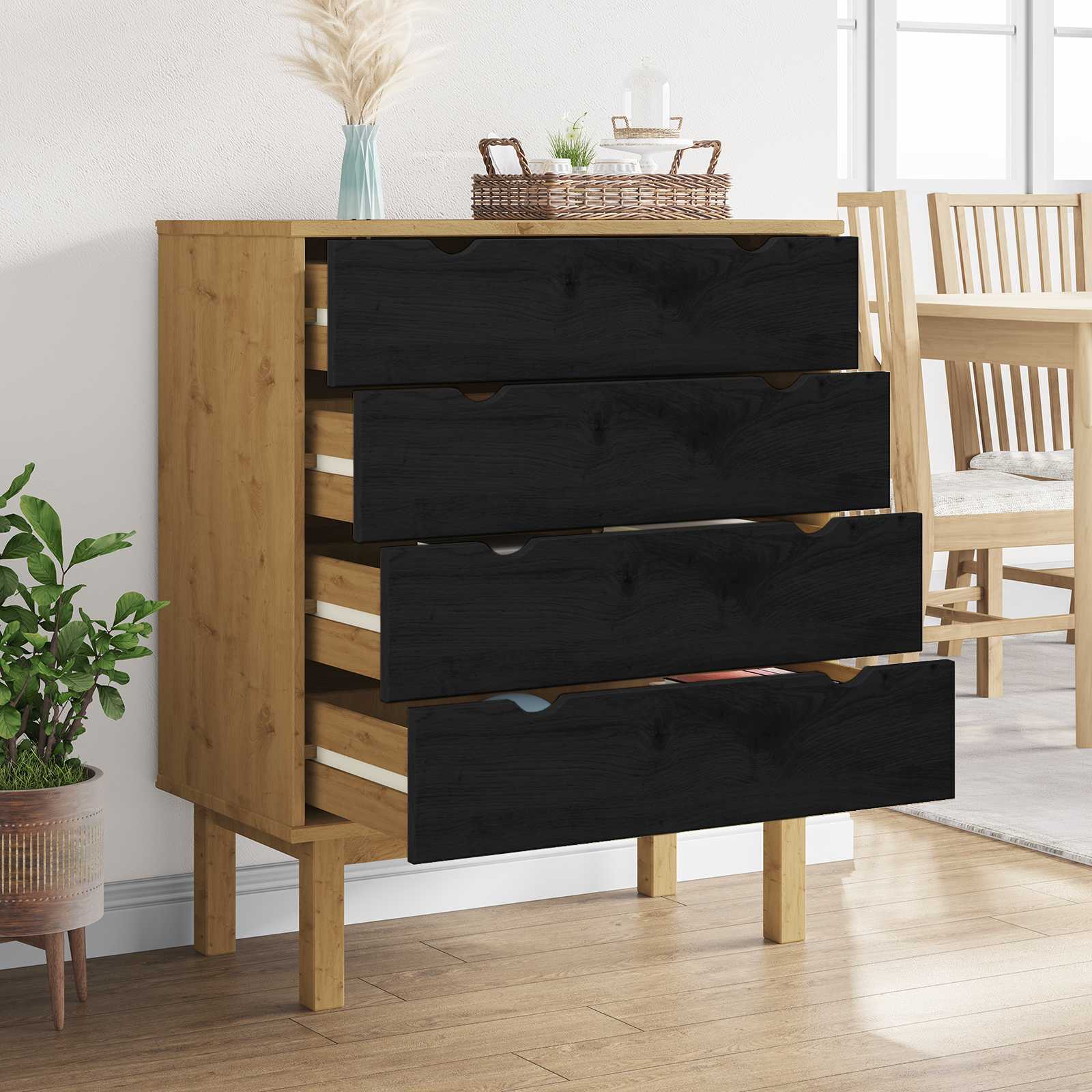 Schubladenschrank OTTA 76,5x39,5x90 cm Massivholz