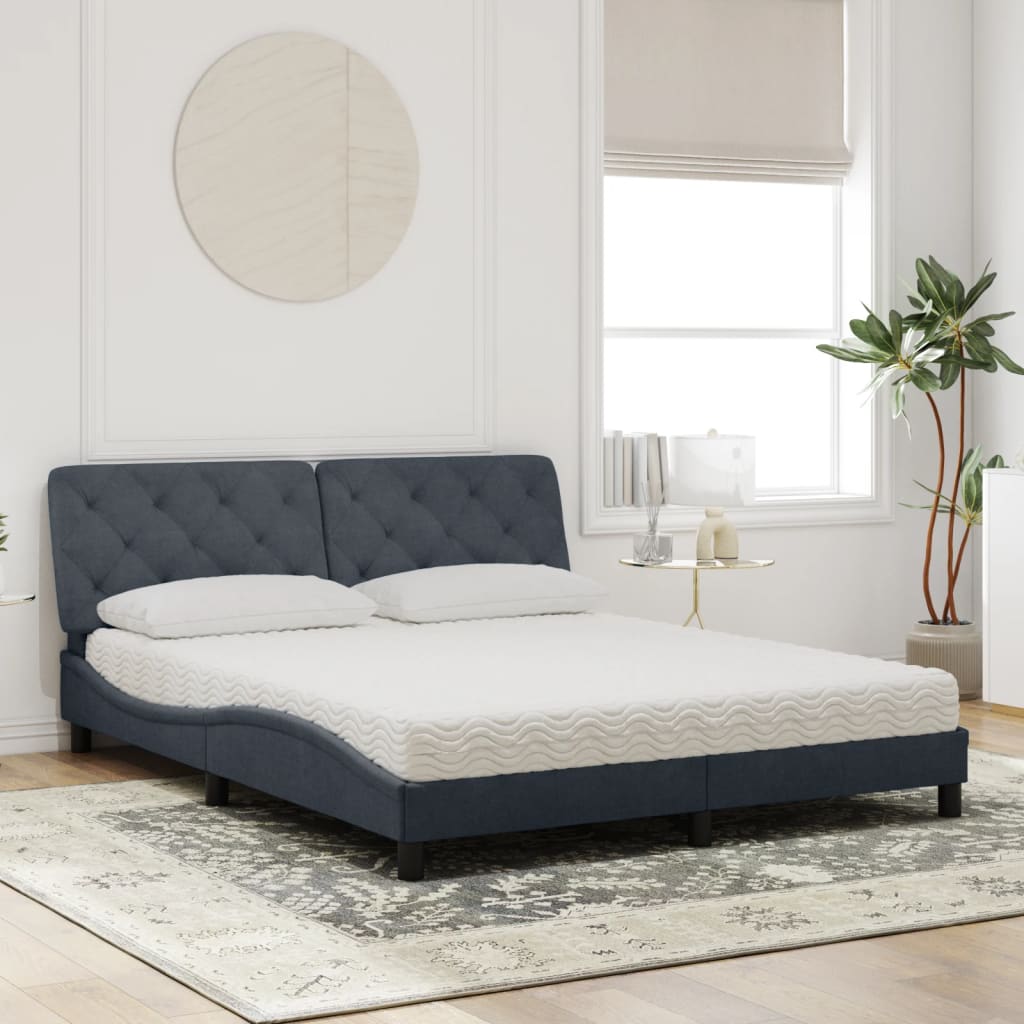 Bett mit Matratze Hellgrau 80x200 cm Samt