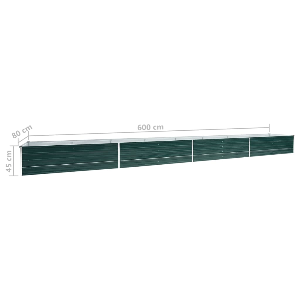Garten-Hochbeet Verzinkter Stahl 240x80x77 cm Grün