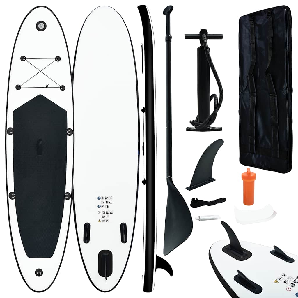 Stand Up Paddle Board SUP Aufblasbar Rot und Weiß