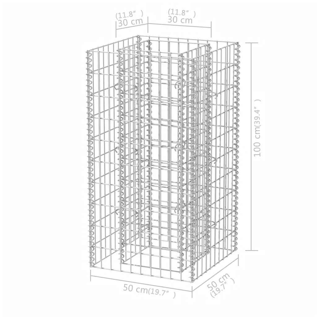 Gabionen-Hochbeet Stahl 360×90×100 cm