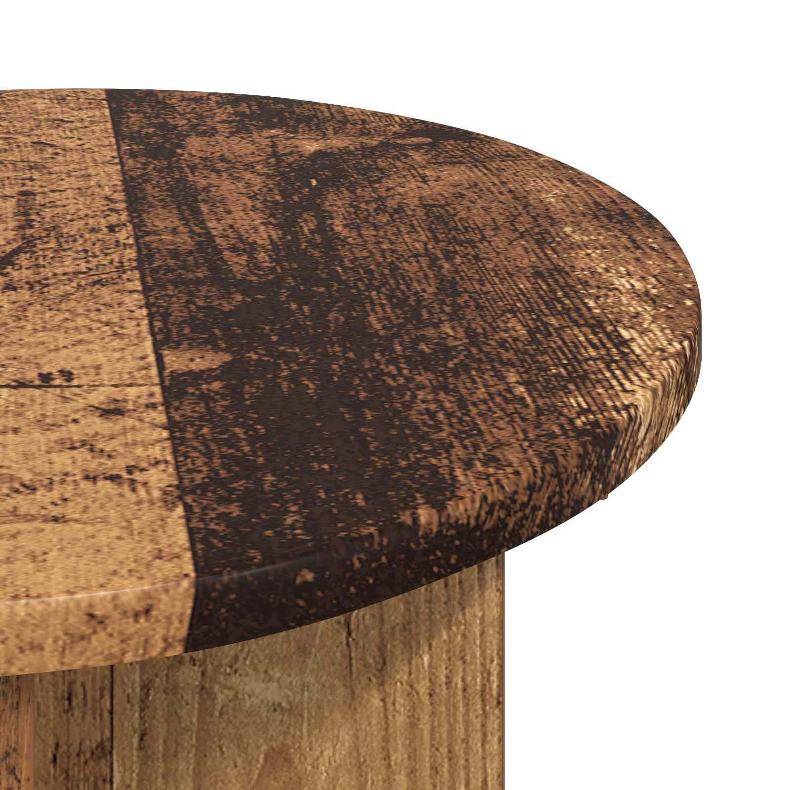 Beistelltisch mit Speicher Weiß Ø 39 x 38 cm Holzwerkstoff