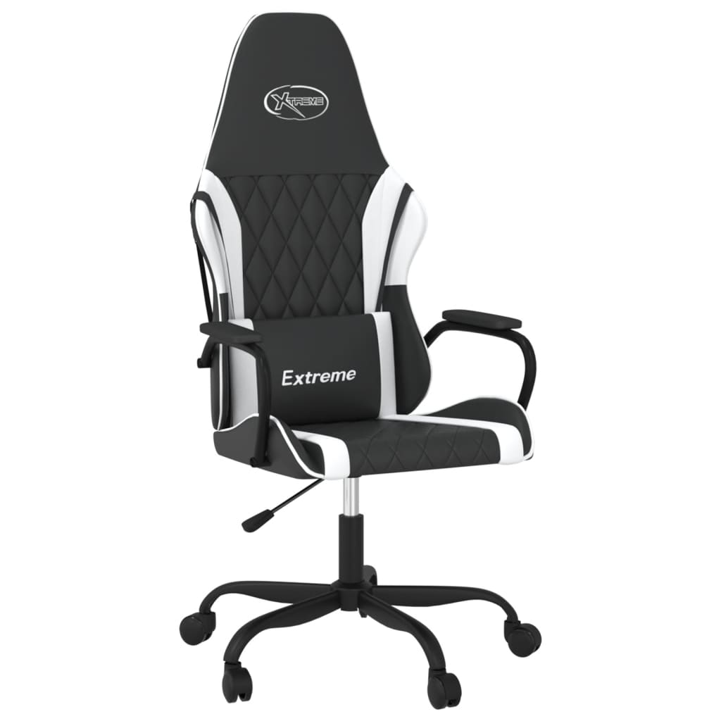 Gaming-Stuhl mit Massagefunktion Schwarz und Blau Kunstleder