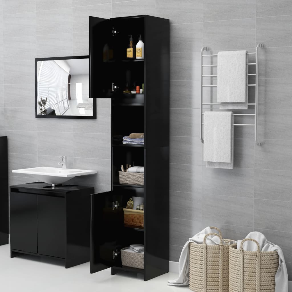 Badezimmerschrank Weiß 30x30x183,5 cm Holzwerkstoff